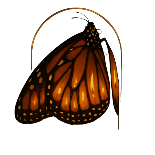 When Is Now Foundation monarch butterfly logo